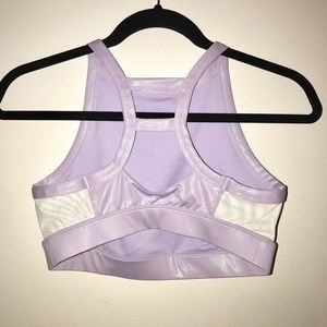 Shimmer Lilac High-neck Sports Bra